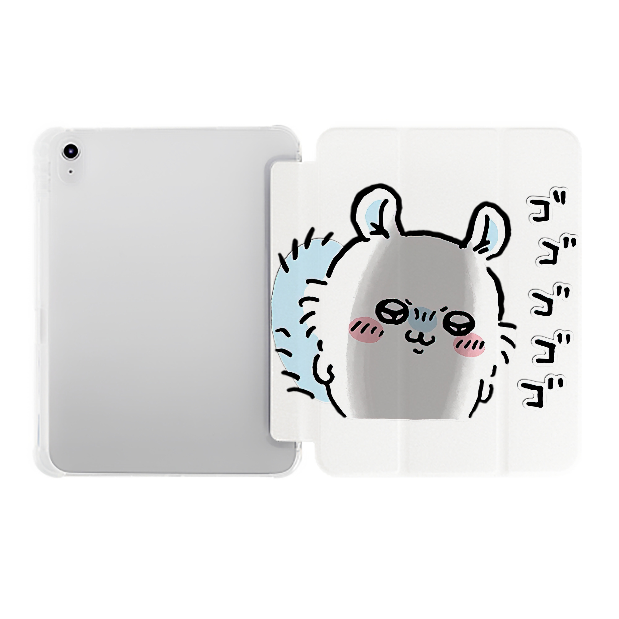 （画像用） ちいかわ モモンガ Chii-kawa Momonga IPad ケース ペン収納付き 三つ折りスタンド PUレザー×シリコン 対応機種9.5/10.5/10.9インチ